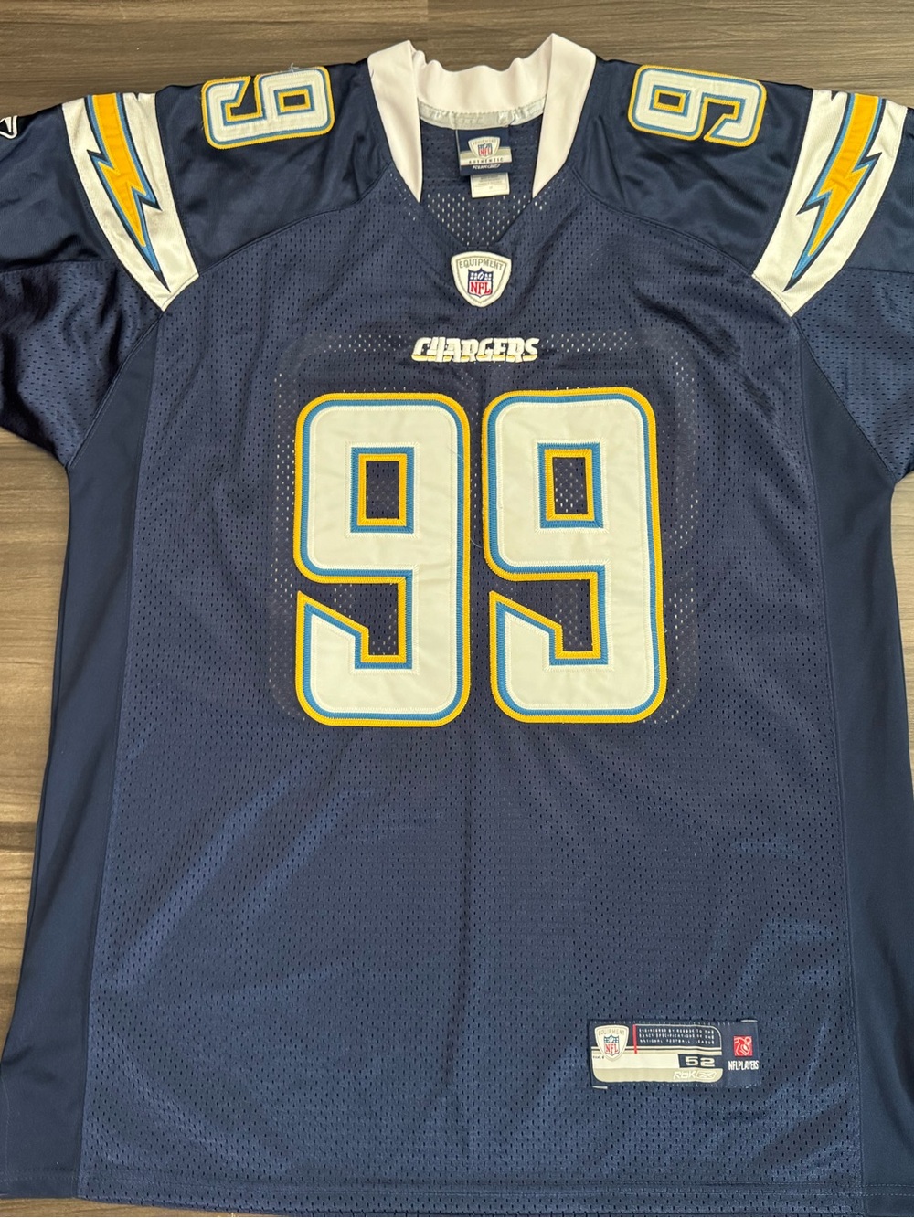 Vintage Reebok San Diego Chargers Igor Olshansky #99 NFL Stitched Jersey 52 XL